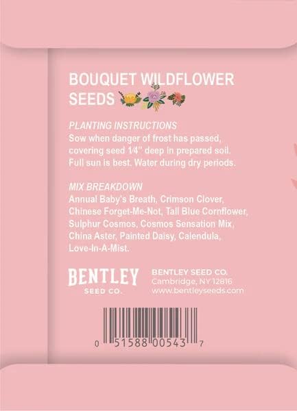 Love Bouquet Wildflower Packets, 25 Packets for Planting - Garden Seeds to Grow Live Plants - A Beautiful Valentines Gift - Bentley Seed Co.