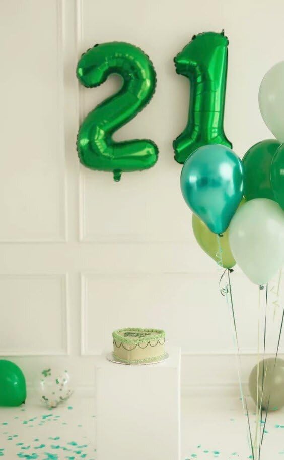 Green 11 Number Balloon 40 inch, Number 11 Birthday Balloon for Boy Girl, Green Foil 11 Balloon for 1st 11 Birthday Party, Anniversary Celebration Number Balloons Decorations