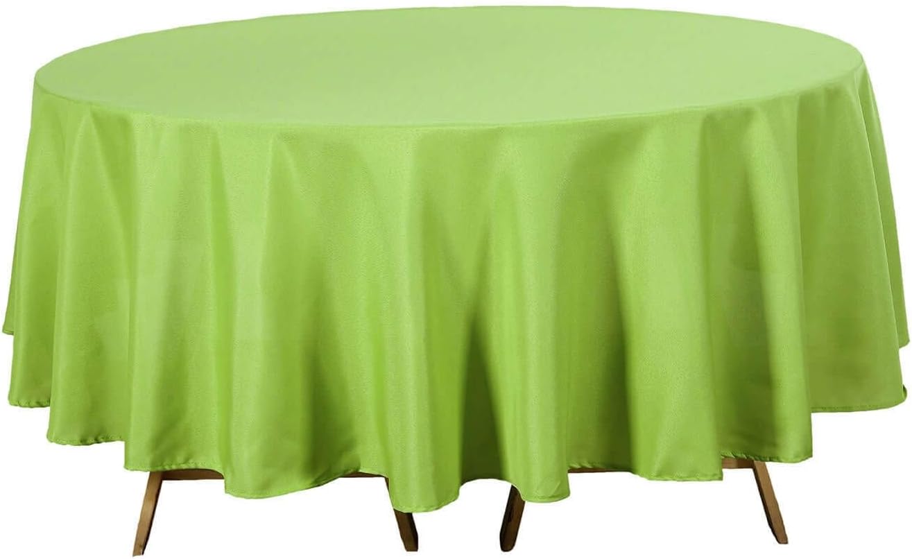 Efavormart Round Tablecloth, 90 Inch Stain & Wrinkle Resistant Washable Table Cloth, Decorative Polyester Fabric Table Cover for Banquet, Wedding, Dining- Green