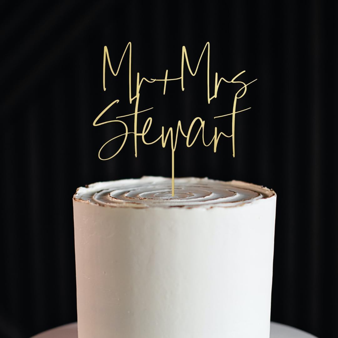 Wedding Cake Toppers, Wedding Cake Toppers Bride and Groom, Custom Cake Topper, Customize Your Own Anniversary Mr and Mrs Cake Topper (Design 3)