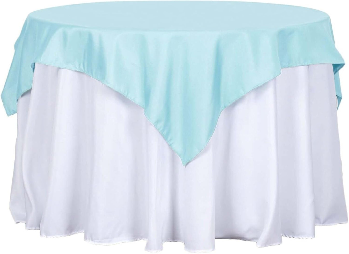 Efavormart 54x54 Light Blue Wholesale Linens Seamless Polyester Square Linen Tablecloth for Wedding Banquet Party Restaurant