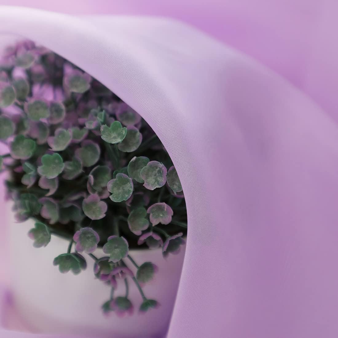 Purple Sheer Curtains 60 Inches Width 72 Inches Long 2 Panels Clear Basic Rod Pocket Panel for Home Living Room Bedroom Kids Room Yard Patio Parlor Sliding Window