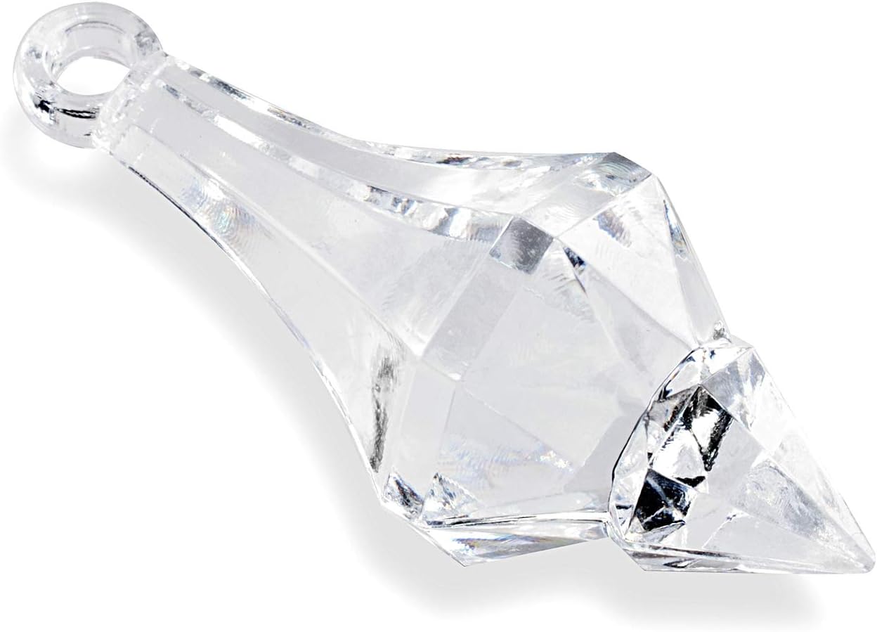 Super Z Outlet Acrylic Clear Ice Rock Diamond Chandelier Drops Crystals Treasure Gems for Table Scatters, Event, Wedding, Arts & Crafts, Birthday, Hanging Decoration Favor (112 Pieces)