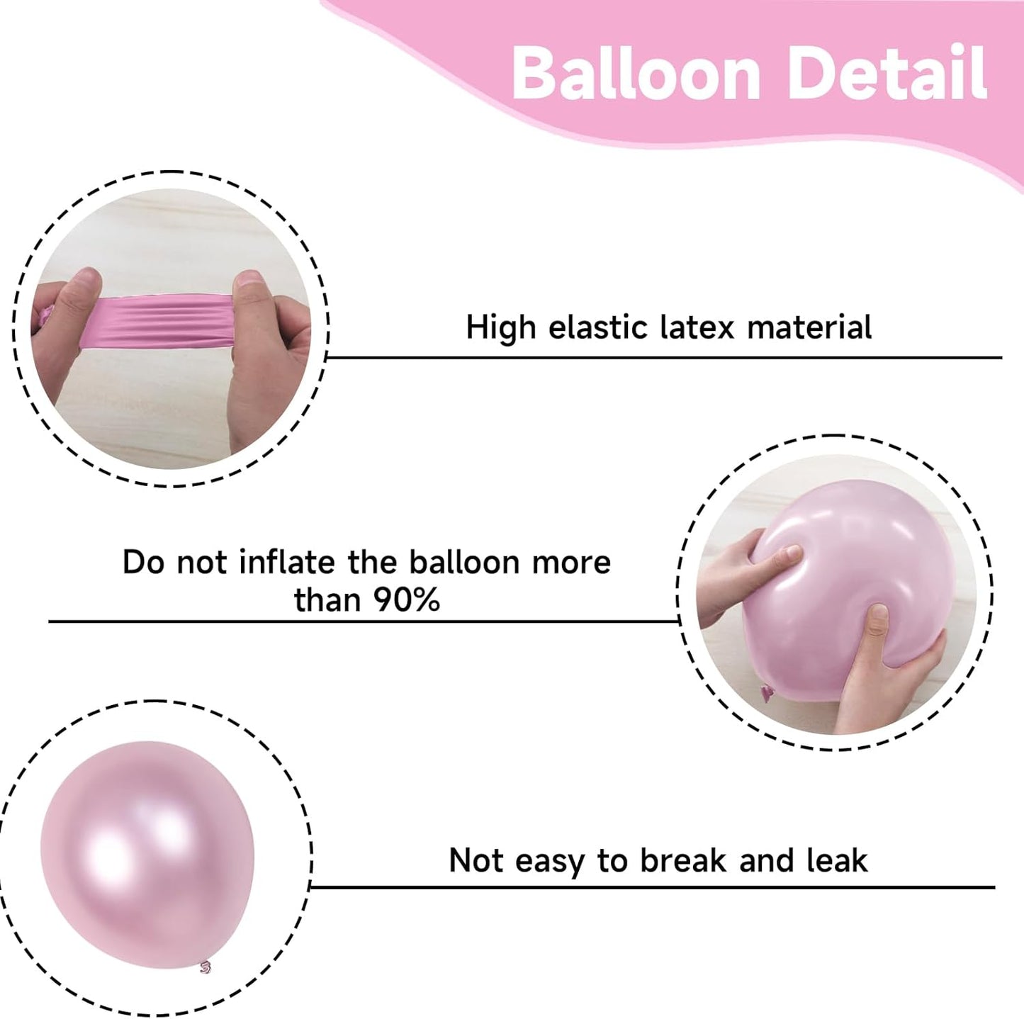 Pink Balloons, 52 PCS Metallic Pink Balloon with Hot Pink and White Dots Confetti Birthday Balloons for Girls Princess, Baby Shower Women Bride Wedding Party Decorations