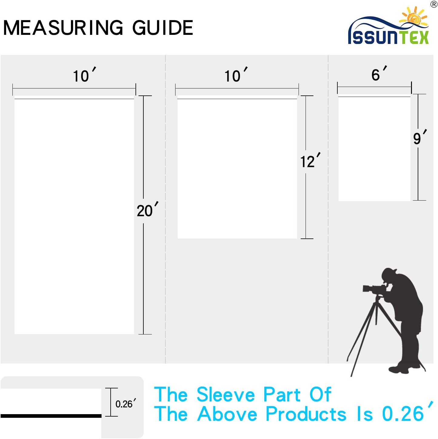 ISSUNTEX 10X24 ft Background Muslin Backdrop, Photo Studio, Collapsible High Density Screen for Video Photography and Television-White