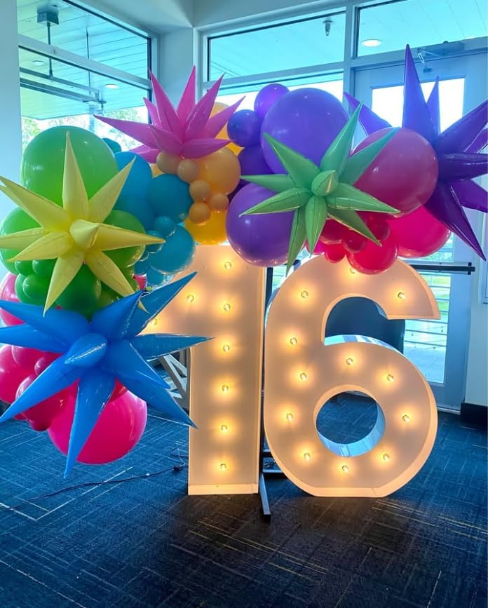 3pcs 26inch macaron purple Star foil balloons.macaron purple Explosion Star burst star balloon-Spike cone balloon for birthday party decorations,wedding,Bachelor party