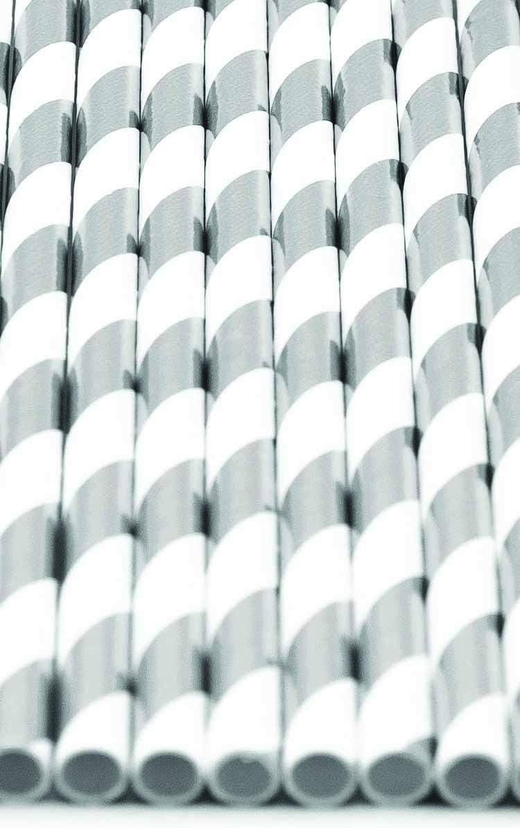 Pack of 300 Silver Foil Swirls Biodegradable 4-Ply Paper Drinking Straws (Compostable, Non-toxic, BPA-free)