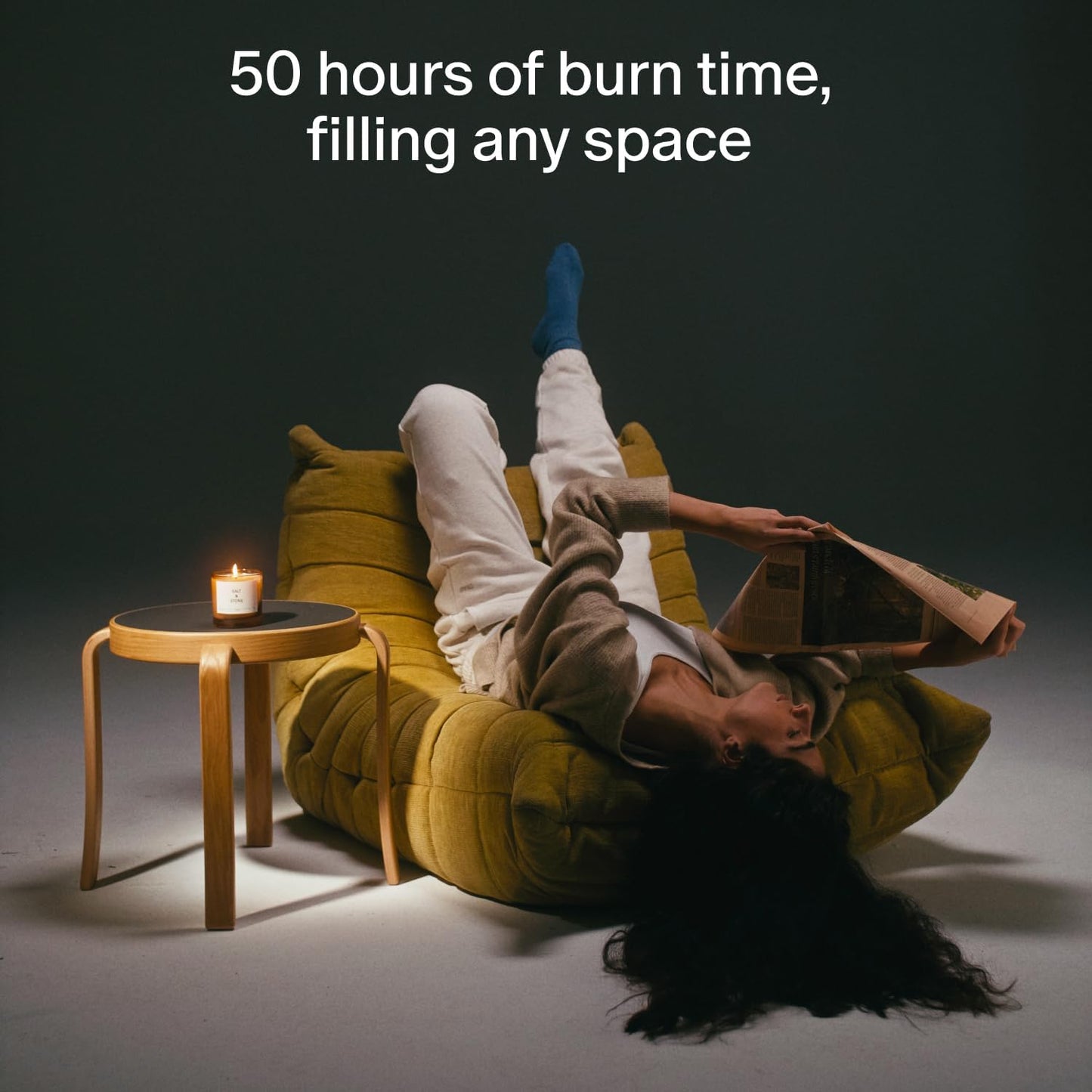 SALT & STONE Scented Candle for Women & Men | Hand-Poured, Aromatic & Fragrant | Coconut & Soy Blend Wax | 100% Cotton Wick | Long-Lasting 50 Hour Burn Time (8.5 oz) (Fig & Violet)