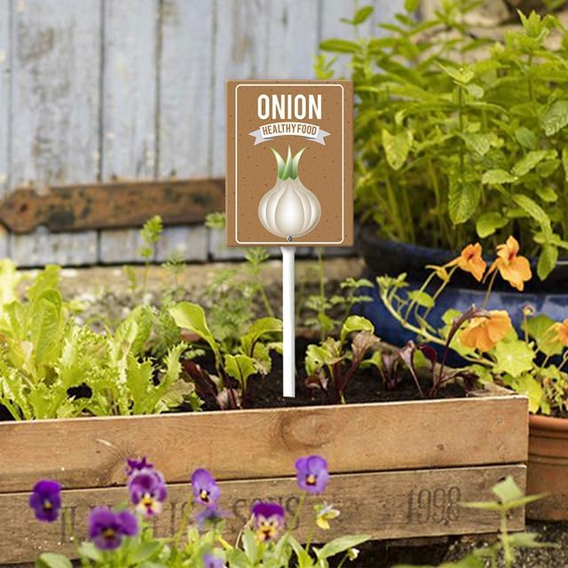 Eveokoki Aluminum Seed & Plant Labels - Plant Markes for Seedlings-Plant Tags for Pots - Garden Signs for Vegetable - Durable Markers for Plants Outdoor Waterproof - Garden Decor for Farmhouse