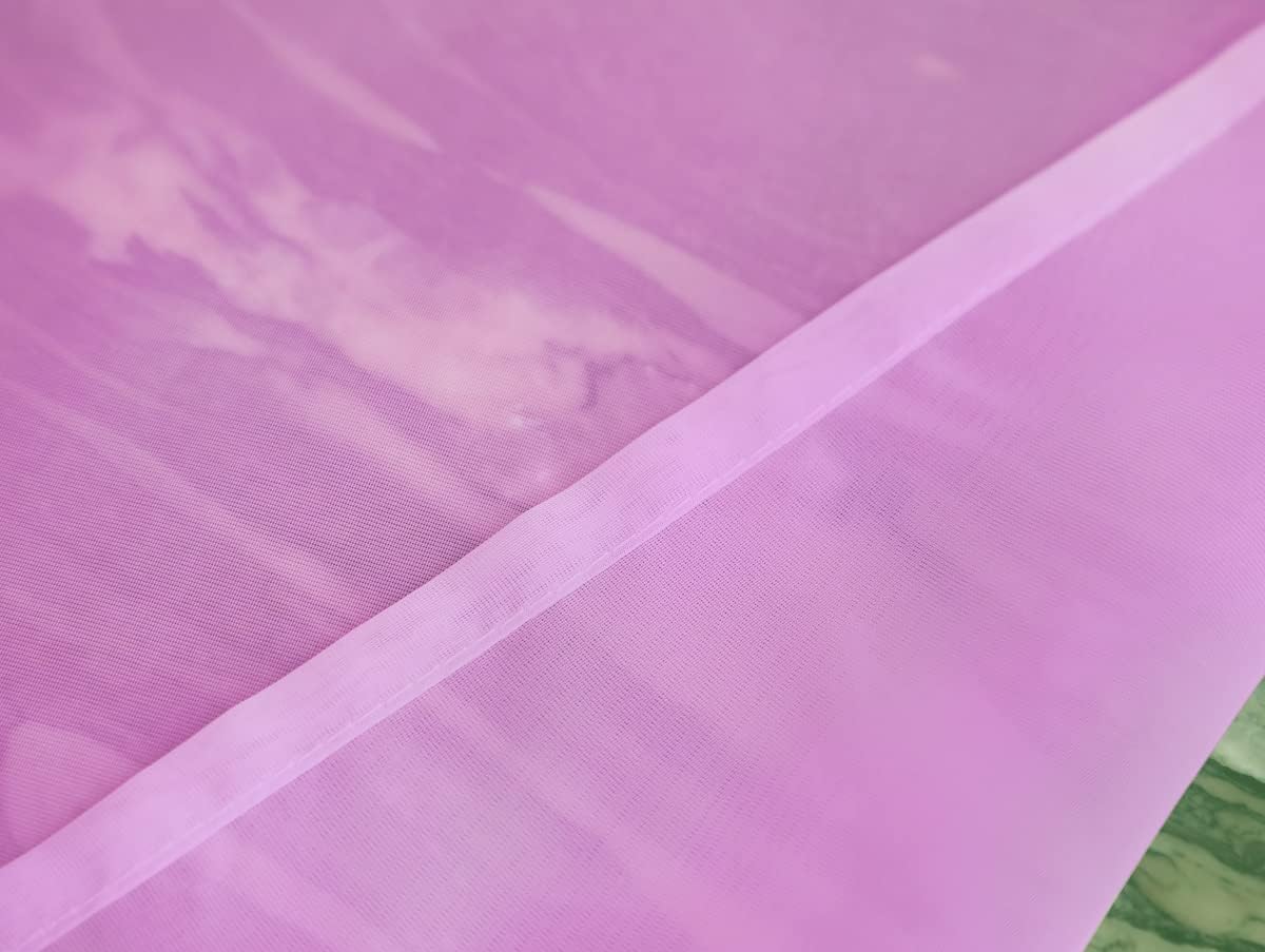 Window Pink Sheer Curtains 72 Inches Long 2 Panels Sheer Curtain Basic Rod Pocket Panel for Bedroom Children Living Room Yard Kitchen (Pink, 52" W x 72" L | 2 pcs)