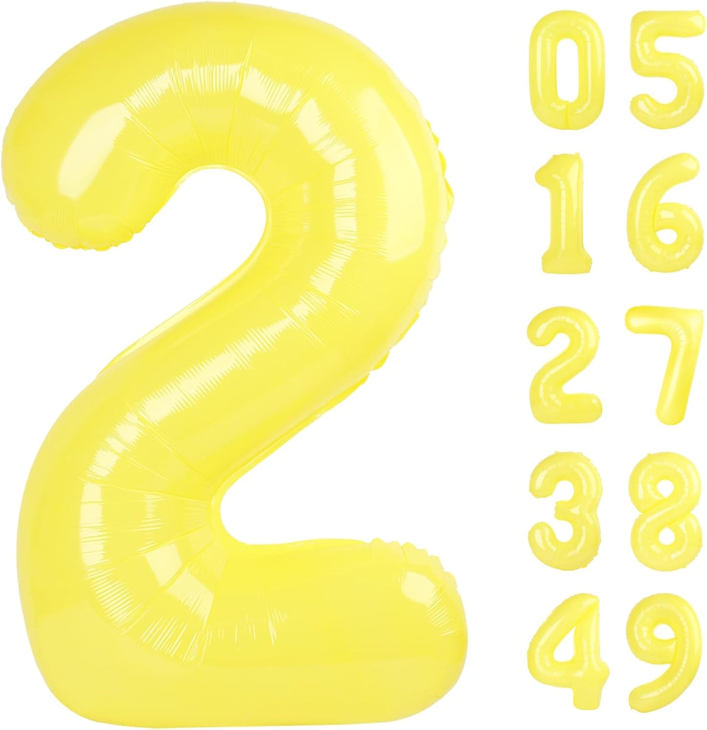 Macaron Yellow number balloon 2026