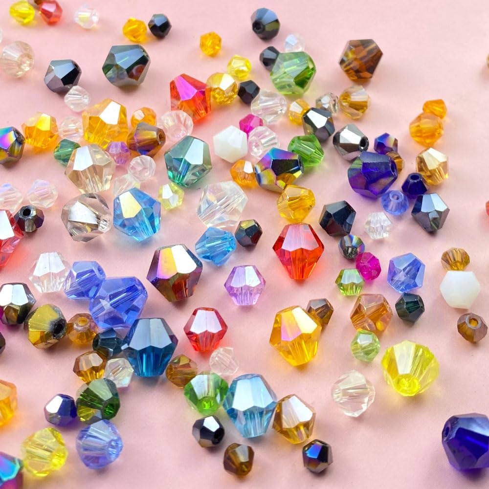 400pcs 4mm Bicone Crystal Glass Beads Loose Spacer Beads Faceted Craft Beads for Jewelry Making DIY Necklace Bracelet Earring Wind Chimes Suncatchers Ornamen(Peacock Green AB)