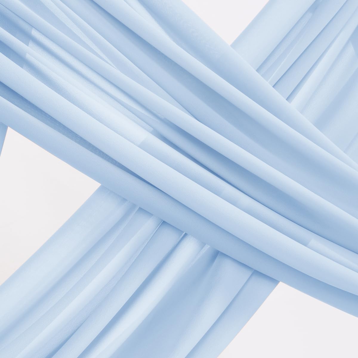Socomi Wedding Arch Draping Fabric 1 Panel 29" x 19Ft Baby Blue Sheer Chiffon Curtain Drapes 6 Yards for Wedding Ceremony Birthday Party Decoration