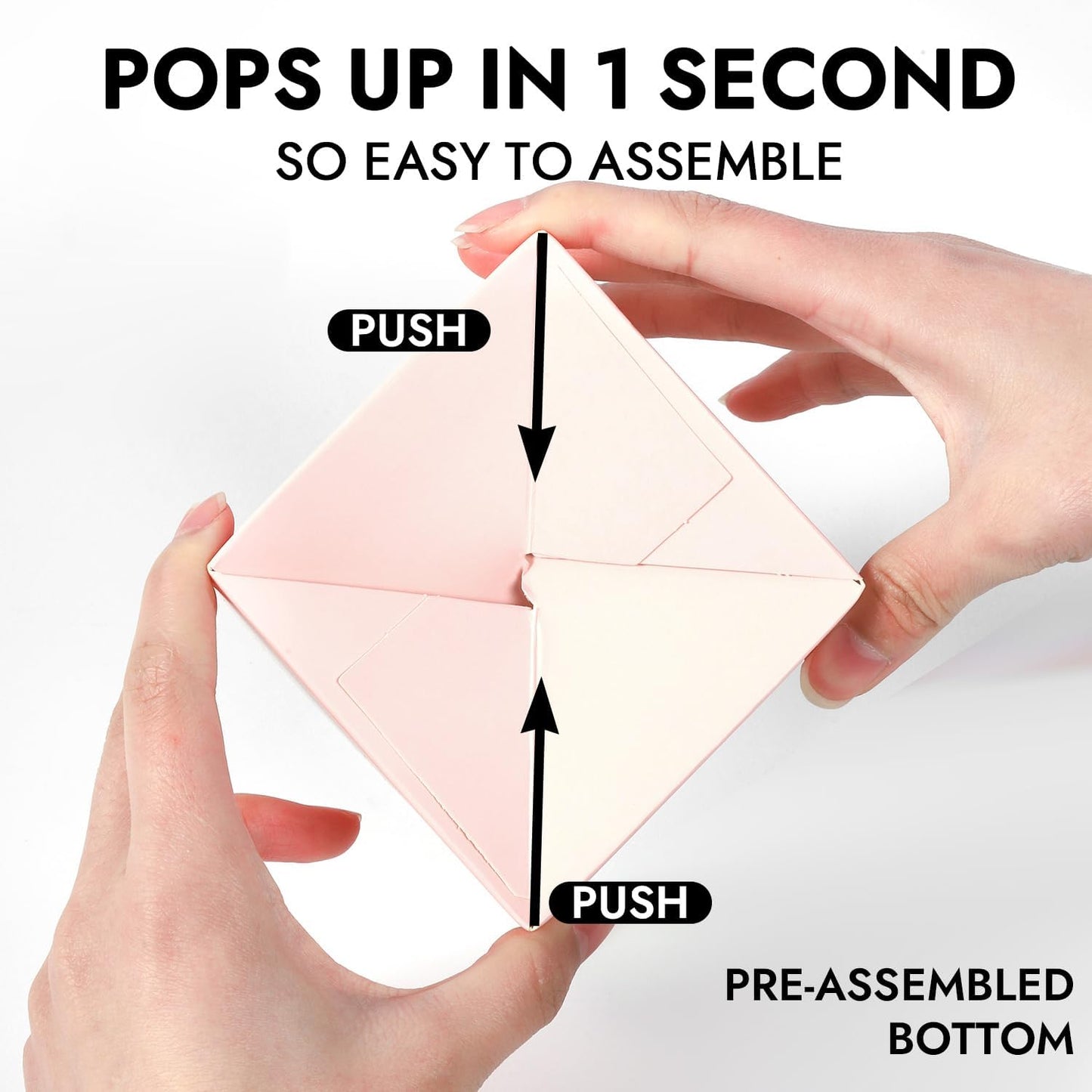 JCD 70 packs Pink Cupcake Boxes Individual Cupcake Container 3.5" x 3.5" x 3.5" Auto-Pop up Single cake Box for Bakery Gift Giving(70 Boxes+70 Inserts) (Pink/70Pcs)