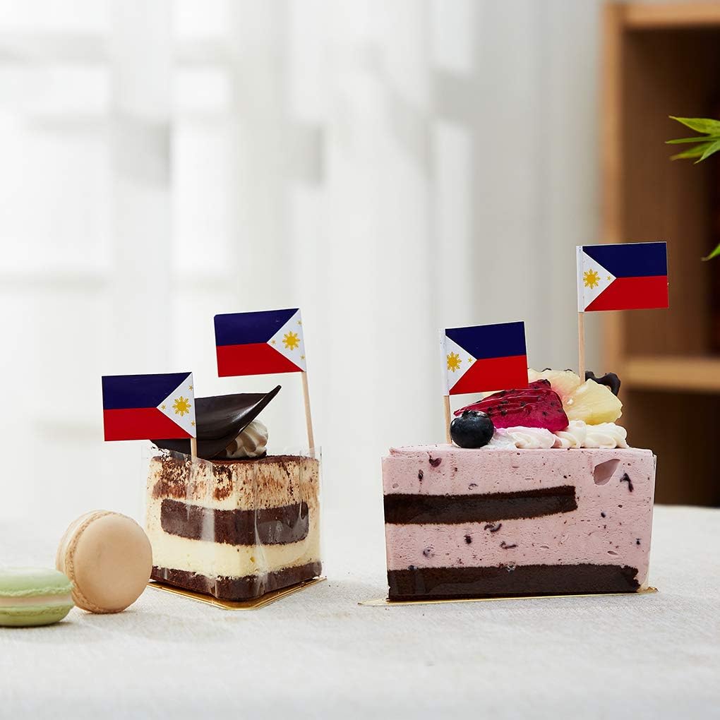 Philippines Flag Filipino Flag, Small Mini Philippine Toothpick Flags for Food, Cupcakes, Cocktails, Appetizers, Bar Party Decorations
