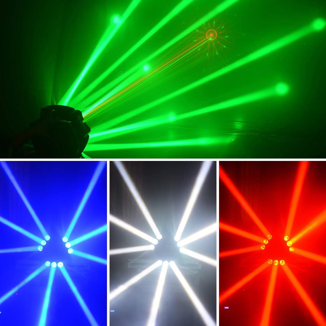 BETOPPER Moving Head Stage Lights,9x10W RGBW 4-in-1 LED Party DJ Lighting,19/51-CH 3 Header DJ Light Sound Activated/DMX 512 Disco Light for Bar,Disco,Dance Halls,Clubs,Mobile DJ,Gigs etc.