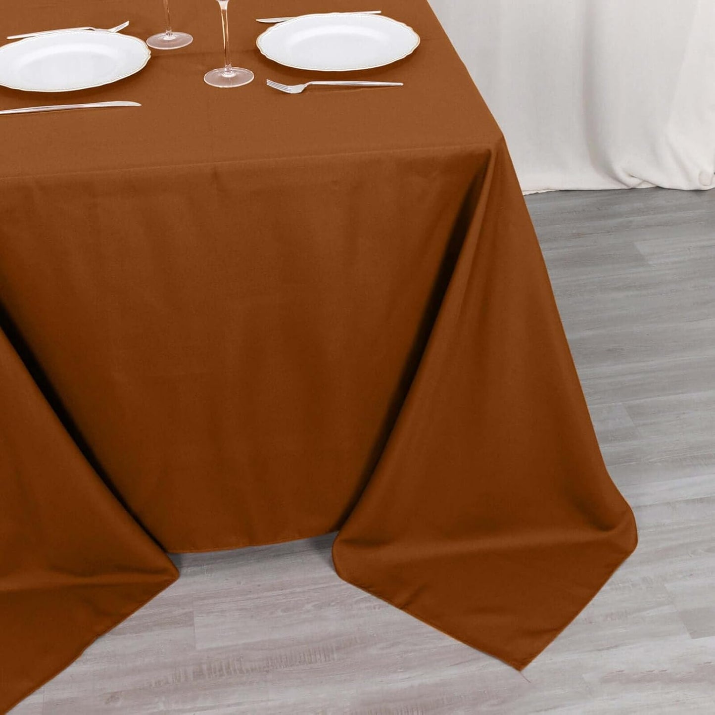 Efavormart 90" Cinnamon Brown Wholesale Linens Polyester Square Linen Tablecloth for Kitchen Dining Catering Wedding Birthday Party Events