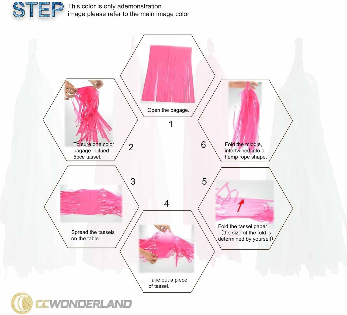 Blue Pink Tassel Garland Tissue Paper Banner,Table Decor,for Baby Shower,Boy or Girl Gender Reveal,Party Decorations Neutral Birthday Wedding Bridal Tassels,DIY Kits,Pack of 15