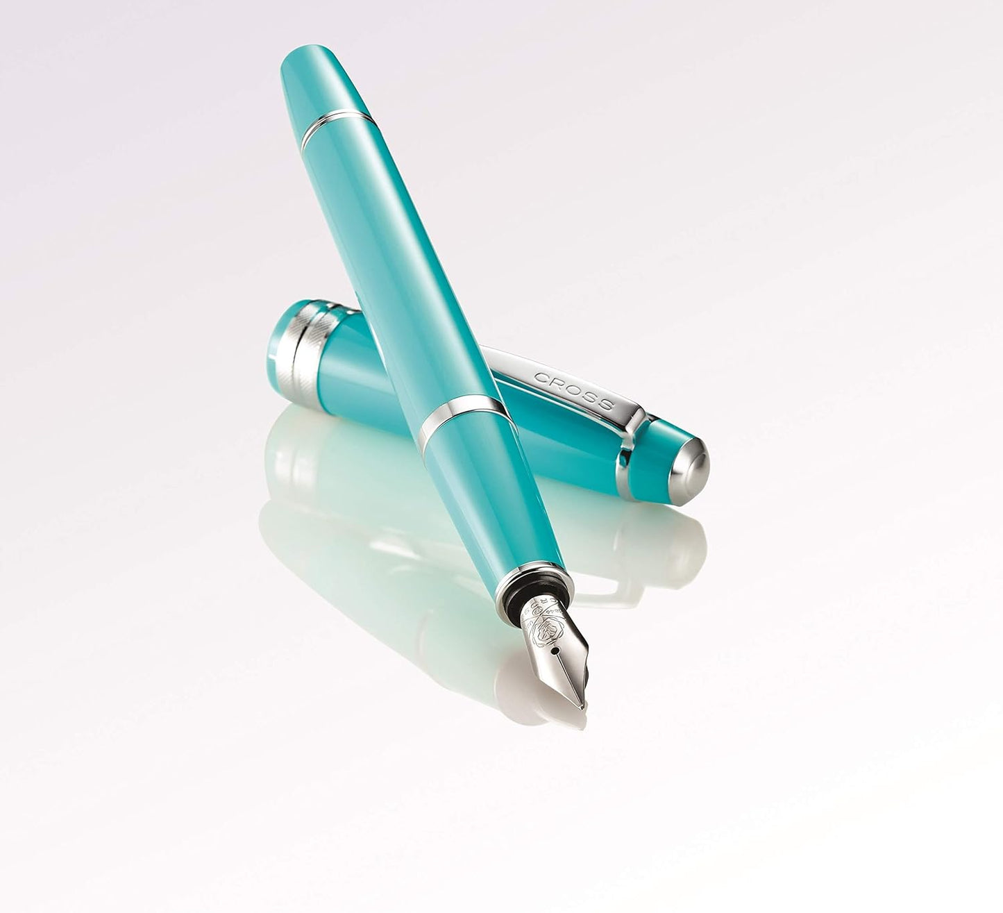 Cross Bailey Light Refillable Fountain Presented in a Everyday Gift Box - Medium Point, Black Ink, Polished Teal