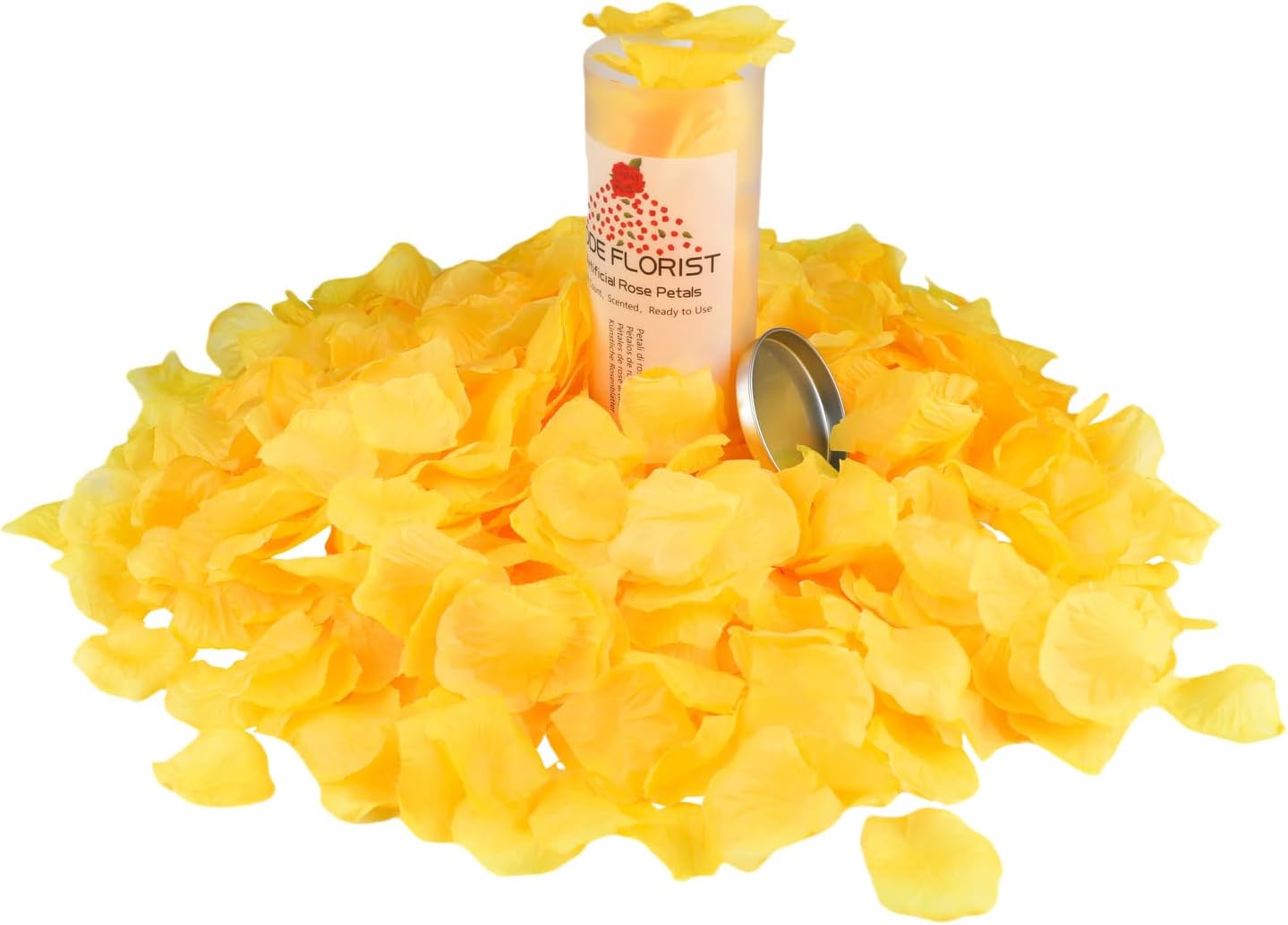 CODE FLORIST 1500 PCS Orange Yellow Silk Flower Rose Petals for Fall Wedding Decorations (Separated,Scented)