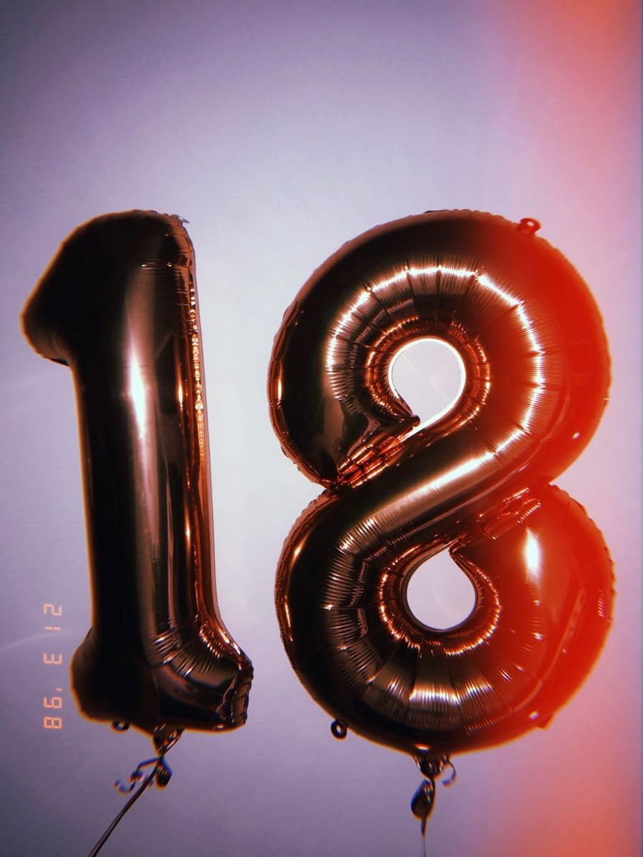 Dark Brown Foil Number 8 Balloon 40 Inch, Helium Mylar Eight Number 8 18 28 38 48 58 80 88 Birthday Balloons, 8th Coffee Brown Women Men Wedding Anniversary, Graduations Party Supplies