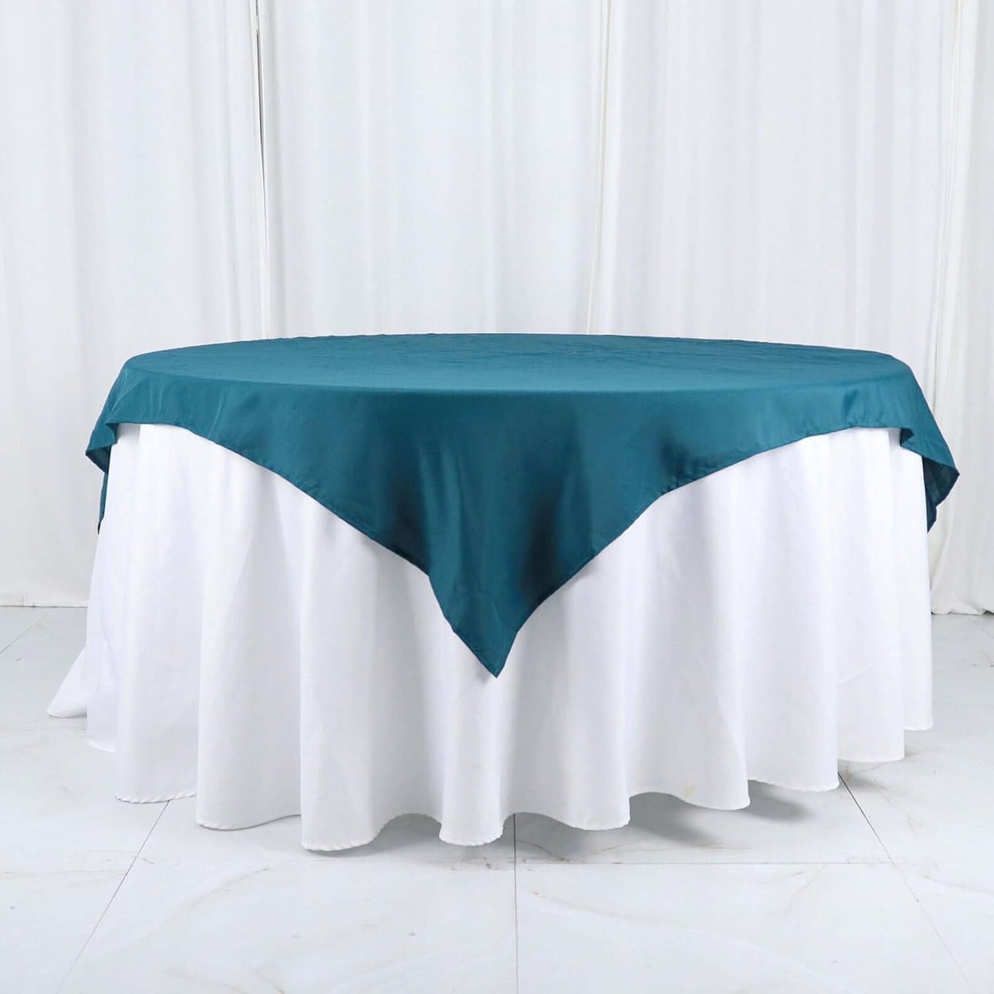 Efavormart 54x54 Peacock Teal Wholesale Linens Seamless Polyester Square Linen Tablecloth for Wedding Banquet Party Restaurant