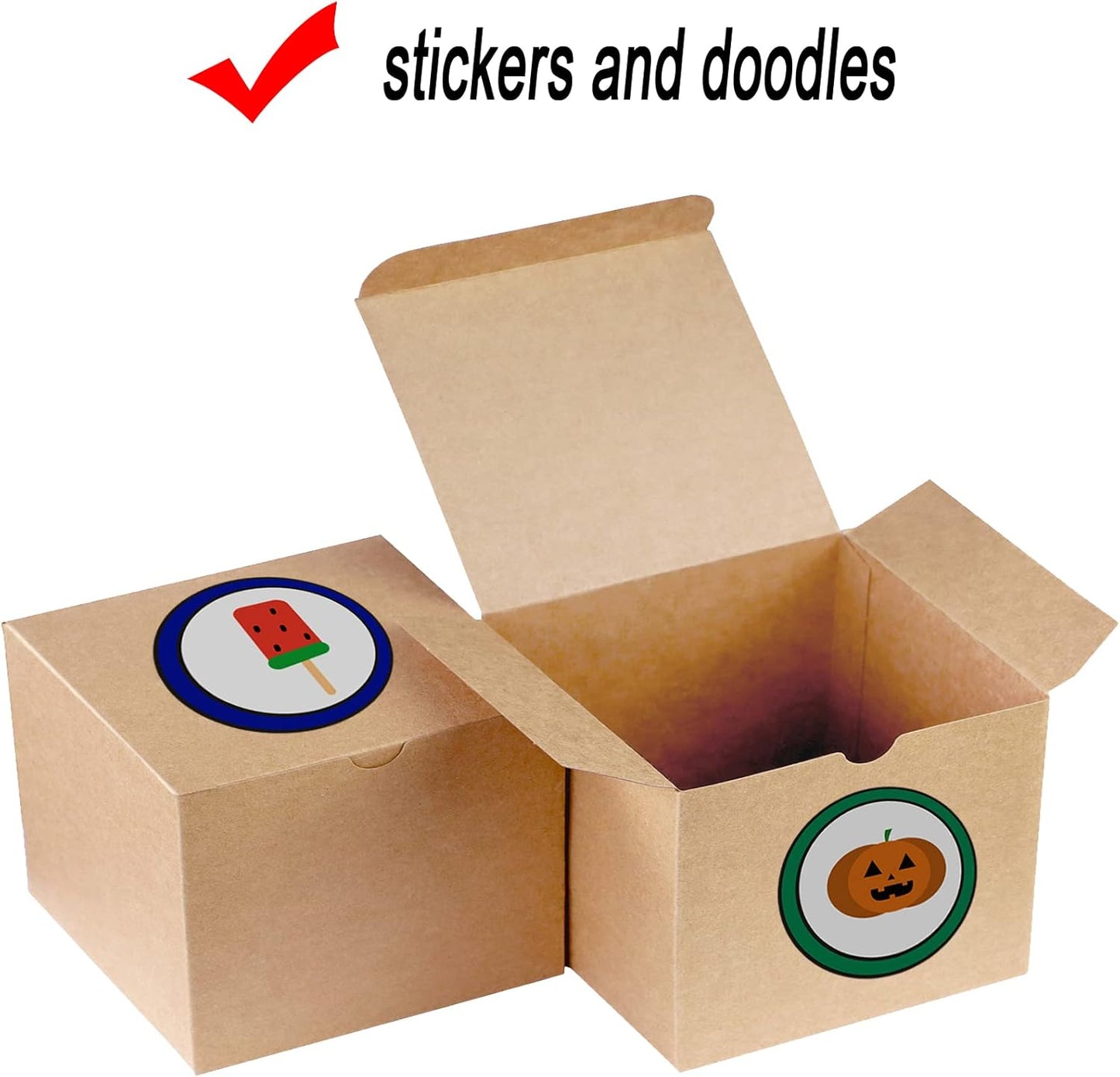 Xxcxpark 30 PCS Brown Kraft Gift Boxes 5x5x3.5, Party Favor Kraft Paper Gift Packaging Box with Lid for DIY Crafting, Cube, Cupcake, Kraft Present Boxes for Birthday, Wedding