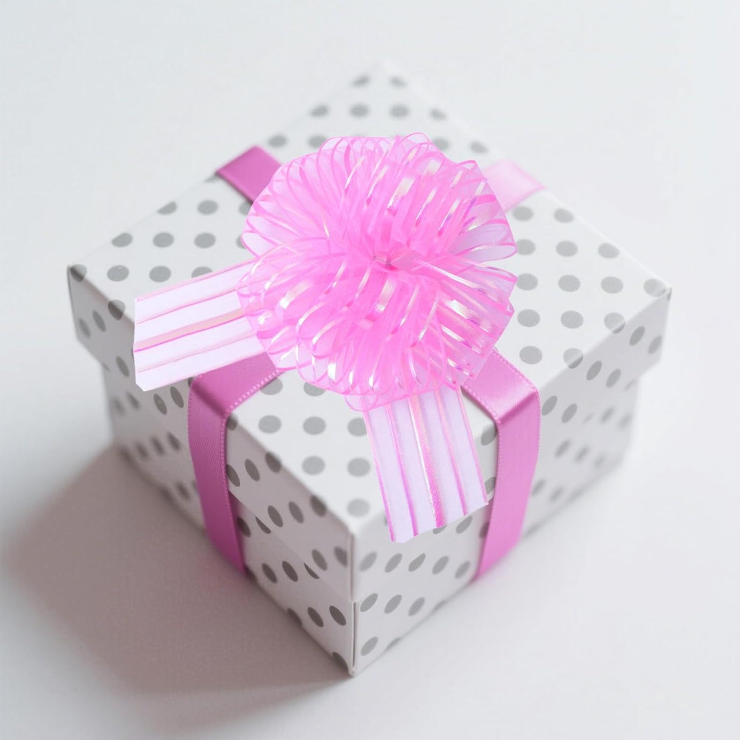 6 Pcs 6 Inch Large Organza Pull Bow Ribbon – Elegant Gift Bows for Wedding Decorations, Christmas Wrapping, Birthday Parties, Car Decor, Gift Baskets, and Valentine's Day Packaging(Pink)