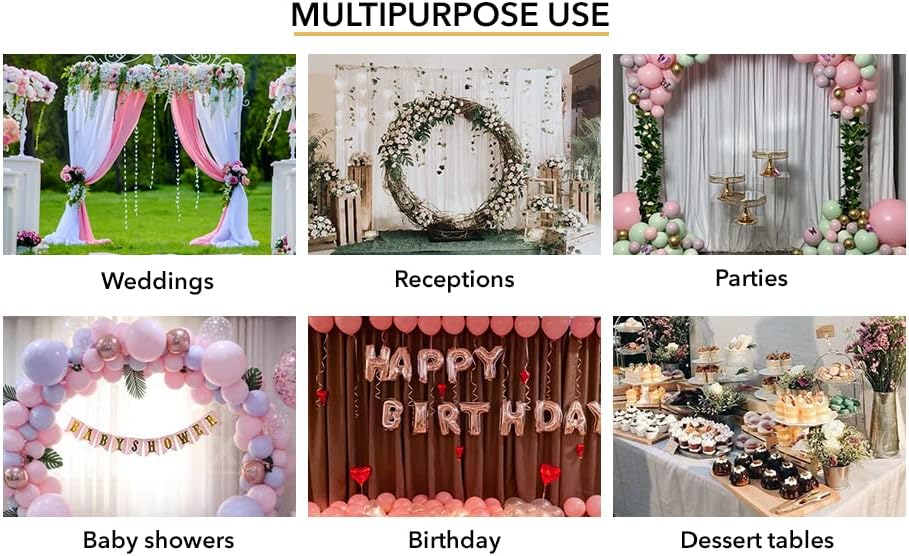 AK TRADING CO. 10 feet x 8 feet IFR Polyester Backdrop Drapes Curtains Panels with Rod Pockets - Wedding Ceremony Party Home Window Decorations - Fuschia