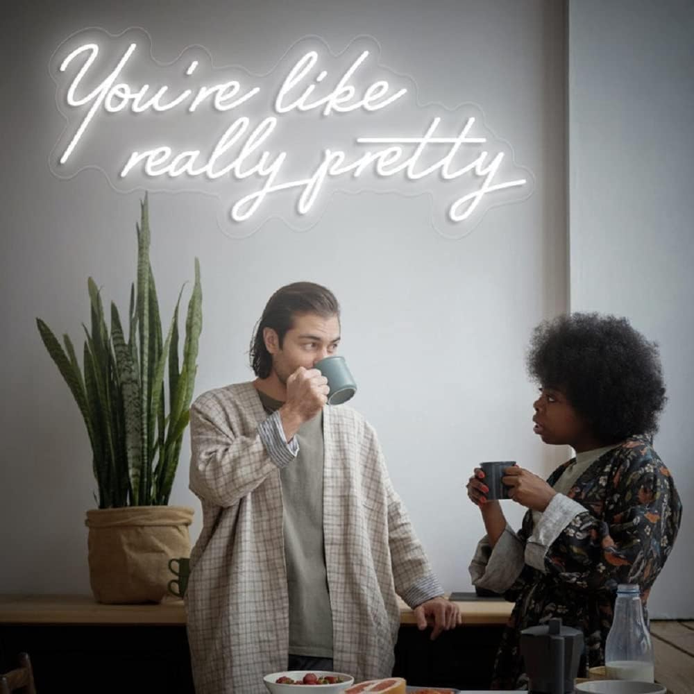 LED Neon Sign Night Light for Wall Party Décor Bedroom Room Bar Wedding Home Birthday Art Decoration Christmas with USB Chain Light modulator 5v (lets party blue)