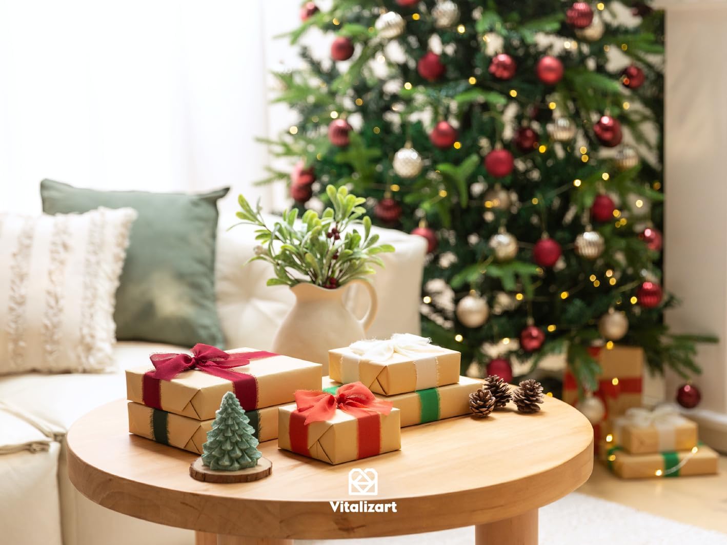 Vitalizart Christmas Handmade Chiffon Silk Ribbon Fringe 1.5" x 21 Yd Frayed Edges Ribbons for Wedding Invitations Bridal Bouquets Gifts Wrapping Crafts Holiday Decorations Red Green White