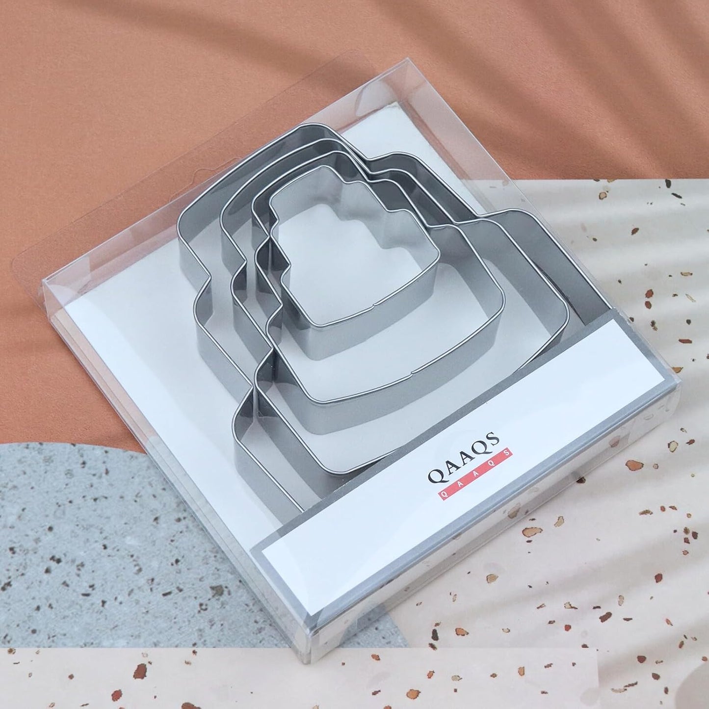 Wedding Cake Cookie Cutter Set - 4 Piece Assorted Sizes (5", 4", 3", 2") - Stainless Steel