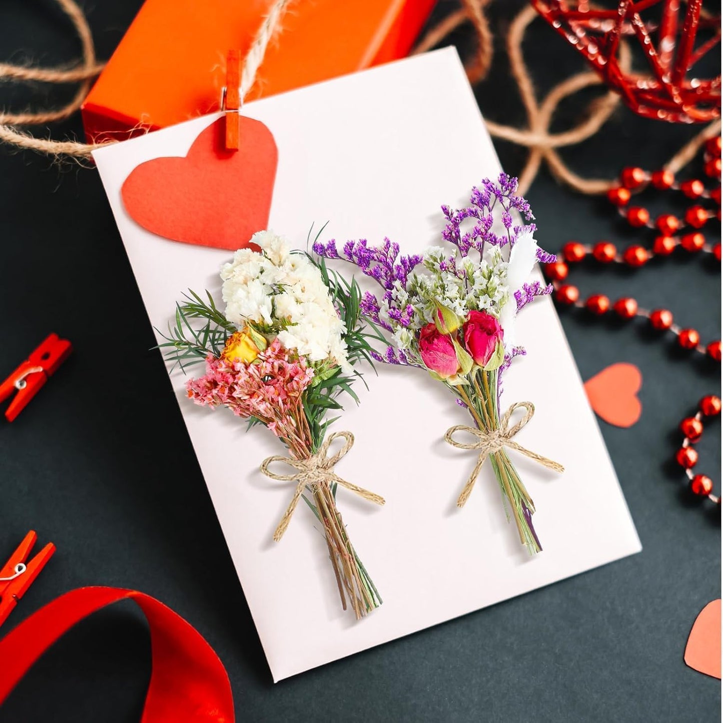 10/12/24/36 Pack Mini Dried Flowers for Vase Wedding Various Mini Bouquet Dried Small Wildflowers Natural Flowers Bulk for Crafts DIY Decor (36, Romantic Colour)