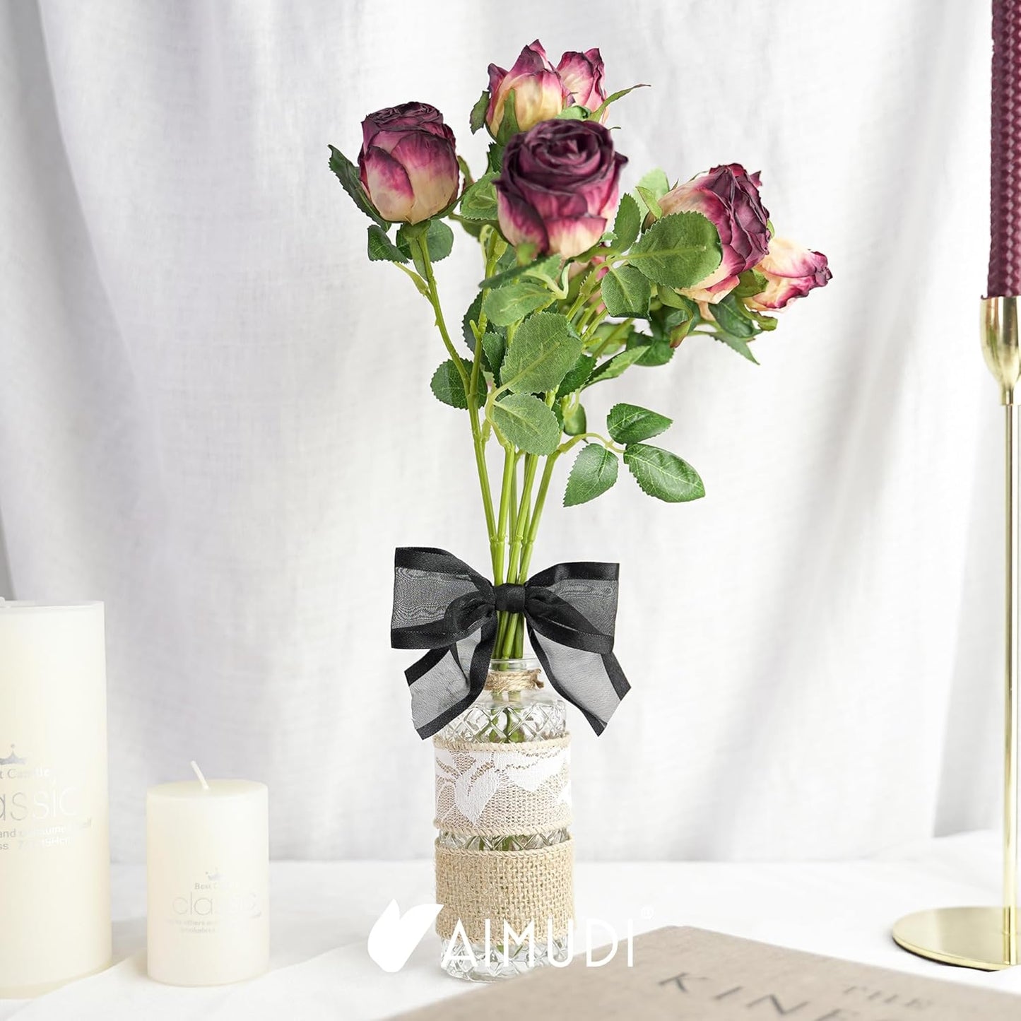 AIMUDI Black Bows for Crafts 4" Organza Bows Premade Twist Ties Bows for Gift Wrapping Treat Bags Baskets Cake Pop Baby Shower Birthday Wedding Decor - 12 Counts