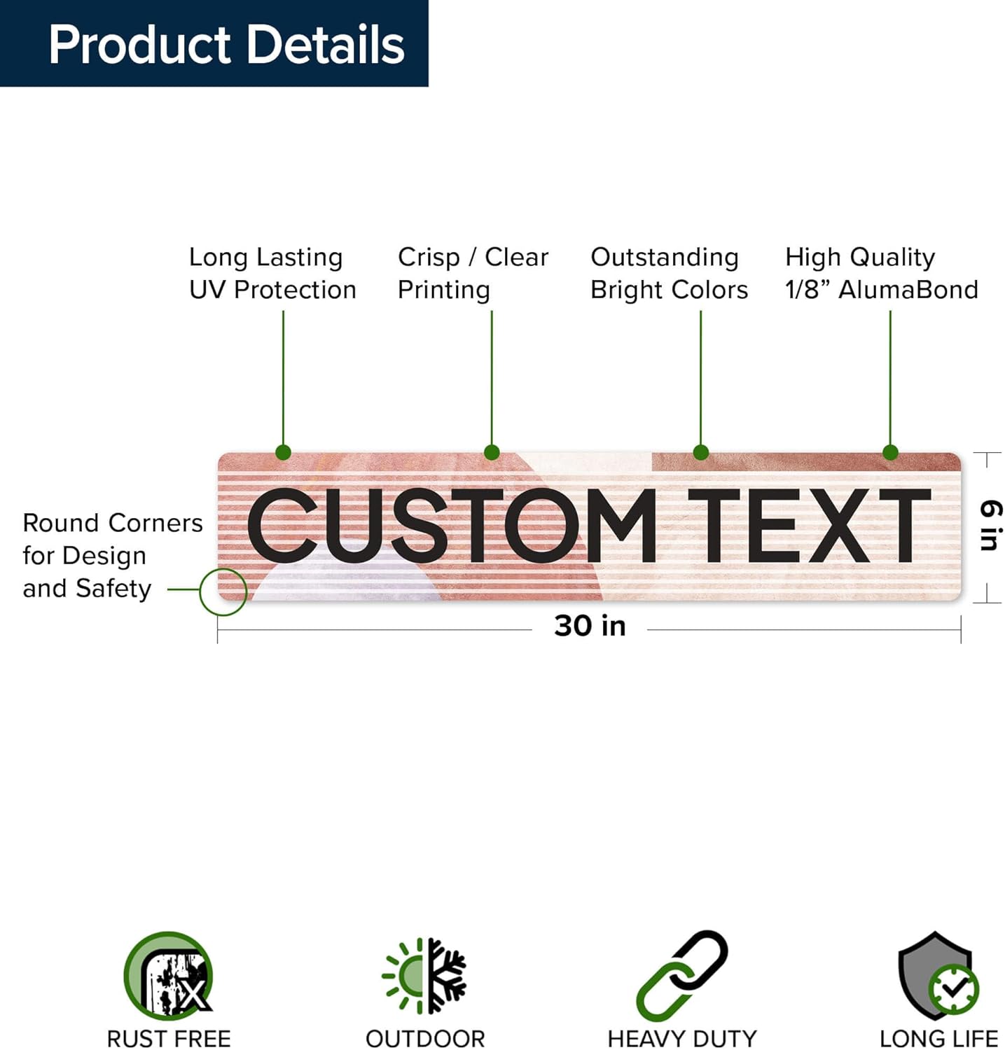 Custom Sign, Custom Street Sign, 11 Font Colors, 13 Font Styles, 4 Hole Options, 22 Sizes, 6x30 Inches, Rust Free DiBound, Fade Resistant, Made in USA by My Sign Center (Mid-Century Modern 1)