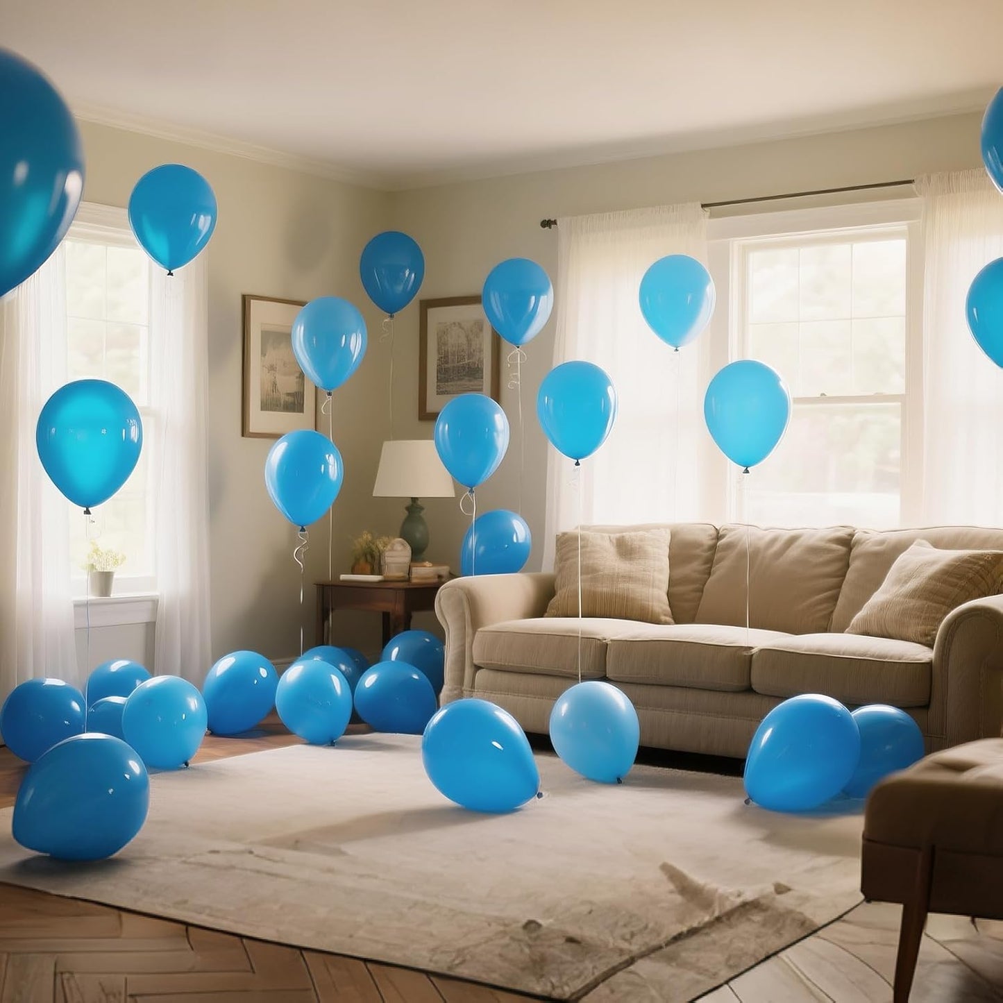 Light Blue Balloon 110pcs, Blue Latex Balloons12 inch for Birthday Wedding(with 2 Ribbons).