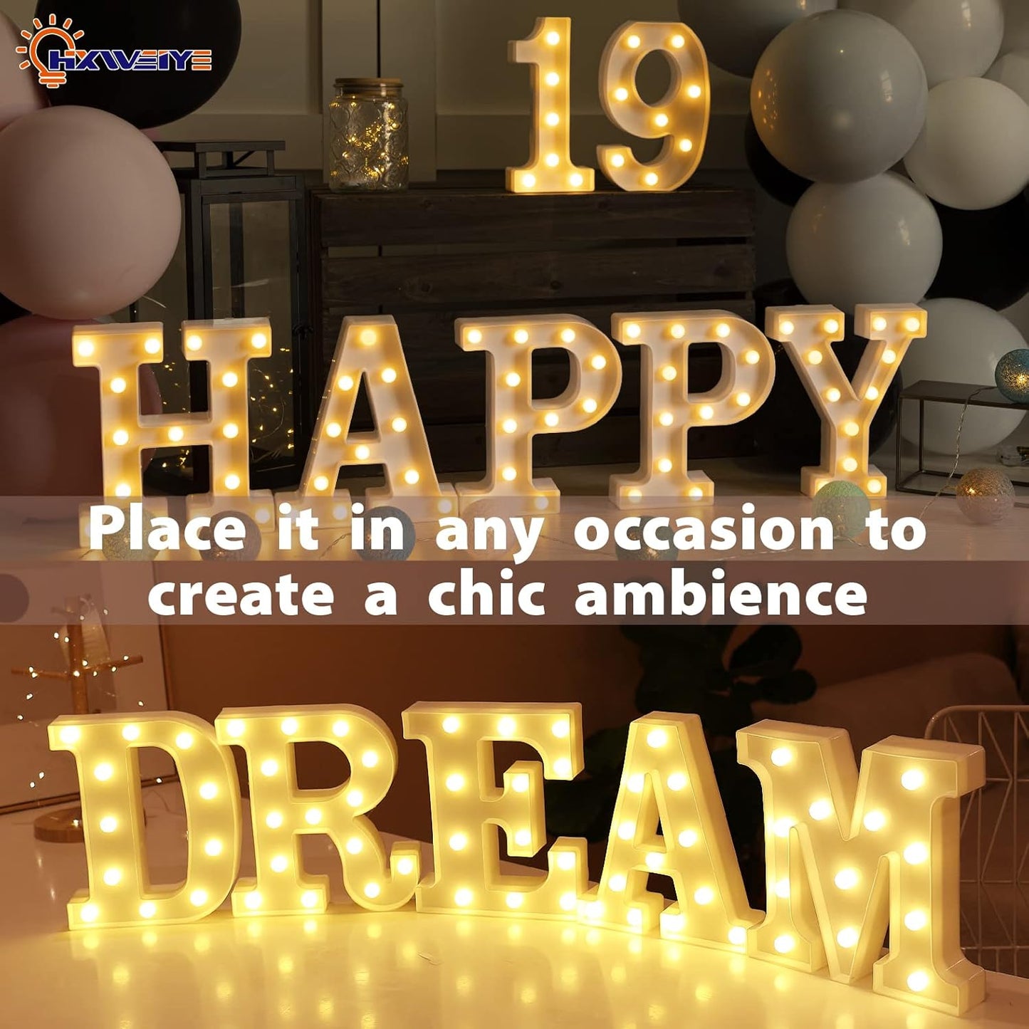 HXWEIYE Light Up Numbers-9, LED Marquee Number Lights Sign 26 Alphabet and 10 Number for Party Bar Birthday, Light Up Letters Battery Powered Warm White Christmas Decoration Numbers Lights