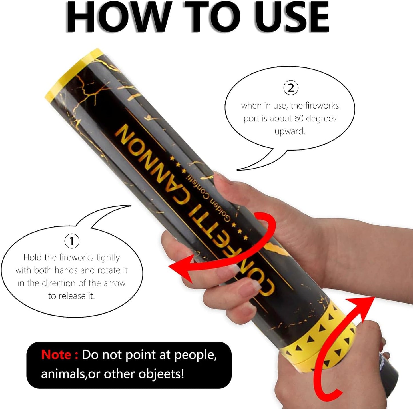 6 Pack Gold Confetti Poppers, 12 Inch Confetti Cannon Party Poppers Shooters for Birthday, Wedding, Graduation, Anniversary, Parties, Christmas, New Year's Eve