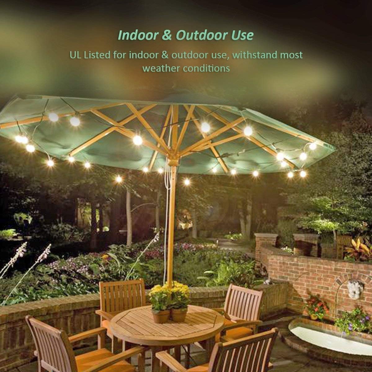 SUNSGNE 25Ft Christmas String Lights, G40 Globe String Light with 27 Clear Bulbs, UL Certified for Outdoor Indoor Garden Party Wedding Pergola Backyard Patio Xmas Decoration, Green Wire