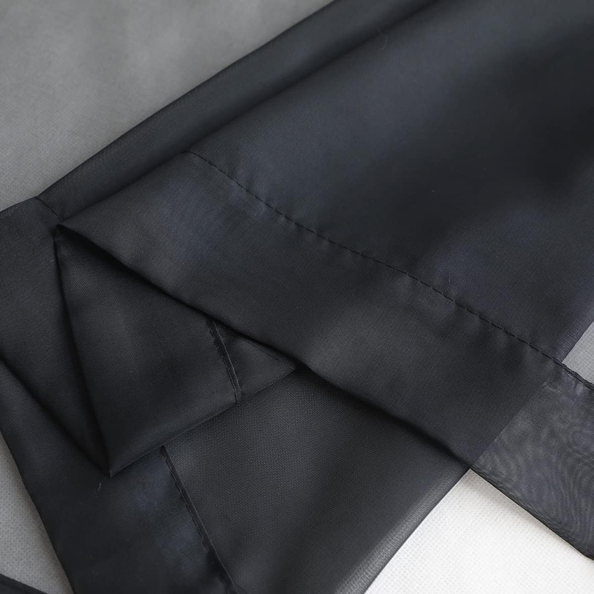 Window Black Sheer Curtains 60 Inches Width 45 Inches Long 2 Panels Sheer Curtain Clear Curtains Basic Rod Pocket Panel for Home Living Room Bedroom Kids Room Yard Patio Parlor Sliding