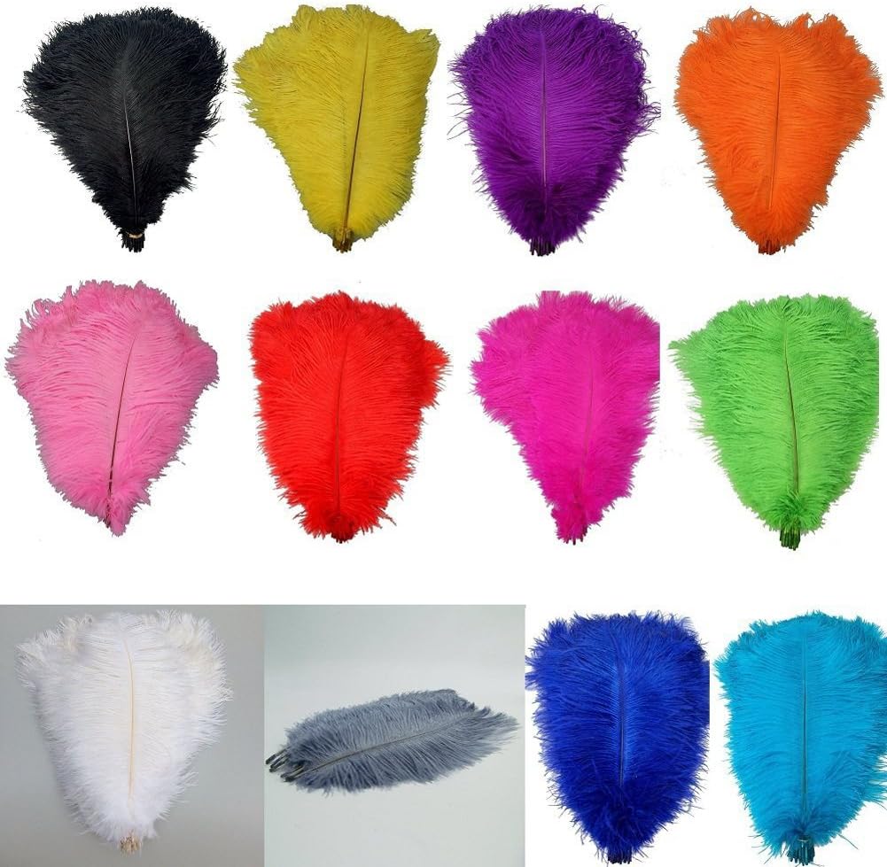 KOLIGHT 40pcs 12''~14''(30~35cm) Natural Ostrich Feathers for DIY Home Wedding Party Office Decoration (Gold)