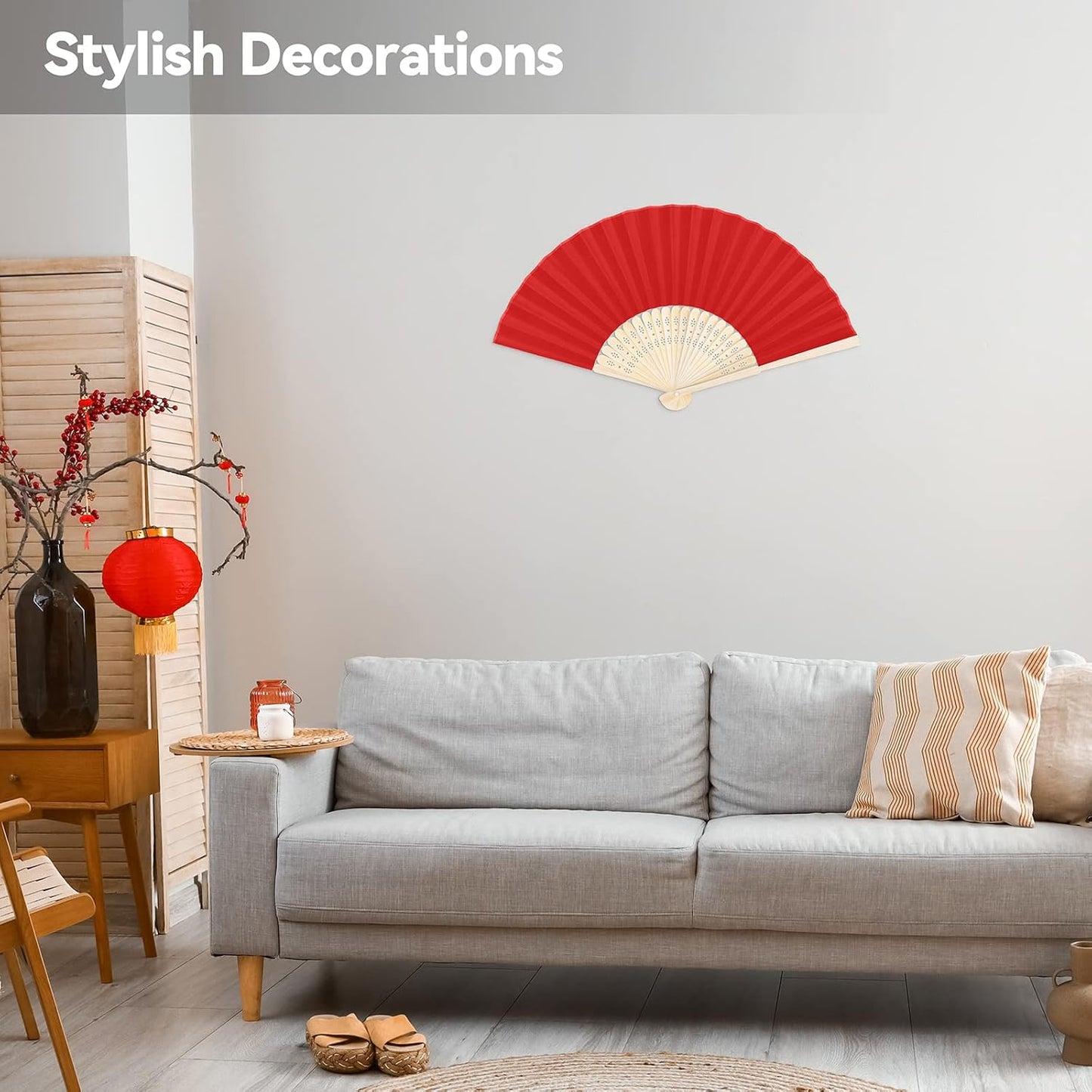 MCEAST 50 Pieces Silk Folding Fan with Bamboo Frames, Handheld Fan Folding Hand Fan Foldable Fan for Wedding Gifts, Party Favors, Home Decoration, Multicolor