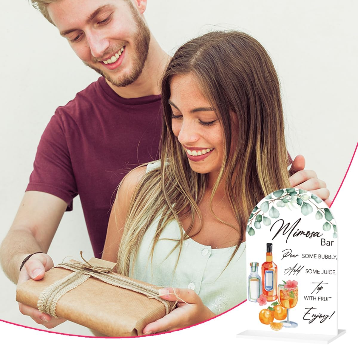 Mimosa Bar Sign for Wedding Acrylic Arch Wedding Bridal Shower Baby Shower Welcome Table Signs for Ceremony and Reception Decor Mimosa Bar Supplies 7 x 5 Inches