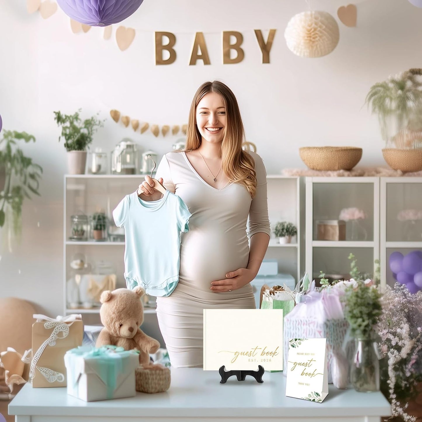 Graduation Guest Book Personalized 2025 - Leather Photo Guestbook for Reception Parties, Retirement, Birthdays, Special Events - 112 Pages Blank and Lined Thick Paper Guest Book