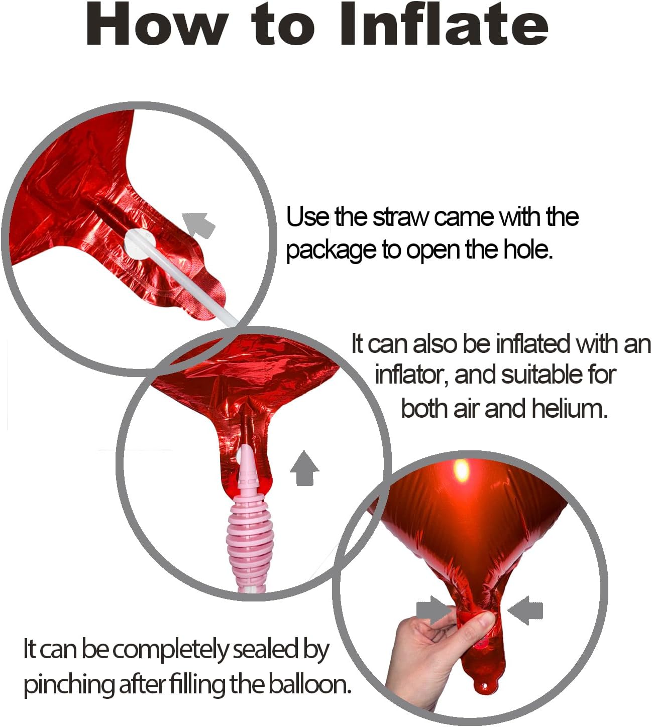 15Pcs Red Heart Balloons Helium 18 Inch Heart Shaped Foil Balloons for Valentines Day Mother's Day Engagement Anniversary Birthday Bridal Wedding Party Decorations