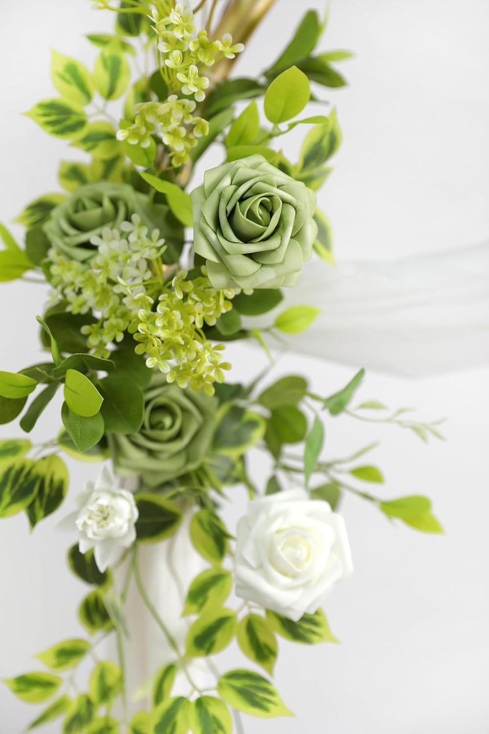 Serra Flora Artificial Greenery Stems Box Set,(Pack of 42pcs) with 7 Kinds of Faux Pink Green Filler for DIY Bridal Bouquets Wedding Floral Arrangement Table Centerpieces