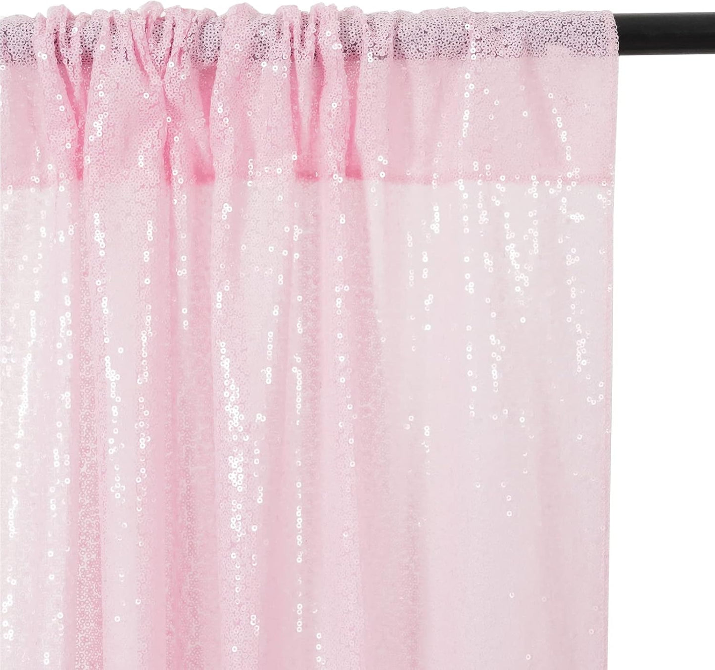 Poise3EHome Pink Sequin Backdrop,8FT x 10FT Sequin Photography Backdrop Curtain for Party Decoration