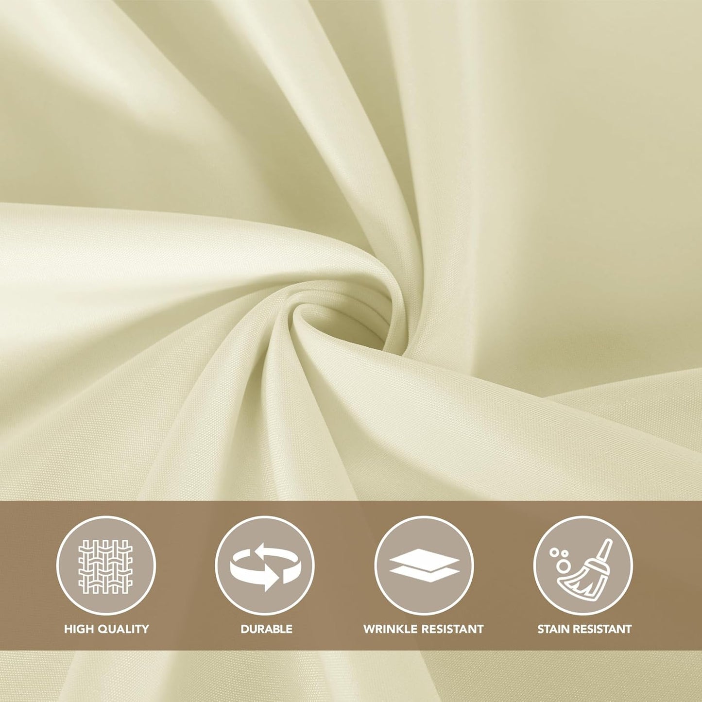 sancua Square Tablecloths 85x85 Inch, 2 Pack - Beige Fabric Table Cloth for Square or Round Tables, Washable Polyester Table Cover for Outdoor Party, Birthday, Buffet, Resturant