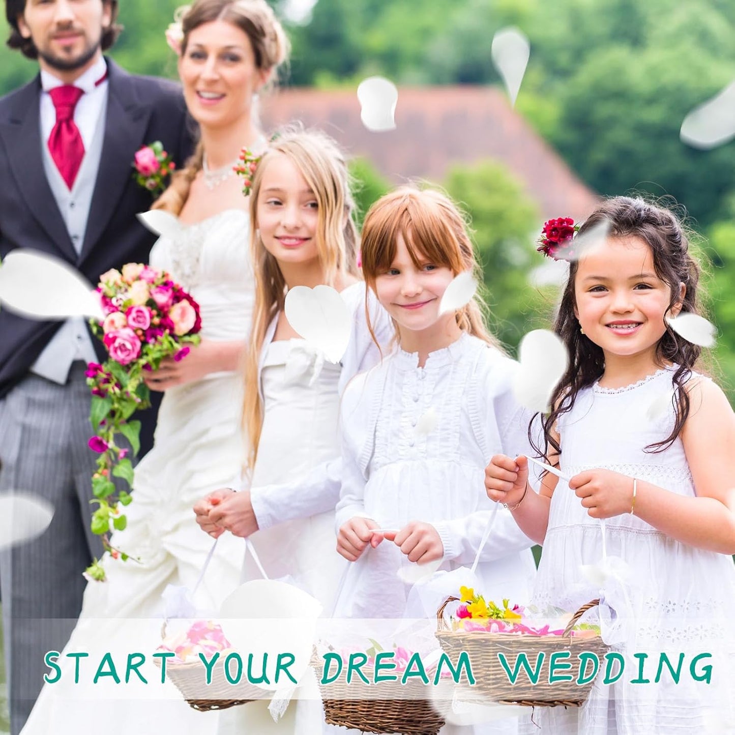 Dried Real Hydrangea Petals, Natural Preserved Dry Flower Petal for Wedding Party Dinner Table Decor, Romantic Night for Her, Engagement, Bridal Shower, Valentines Day, Confetti (1.1oz, Ivory White)