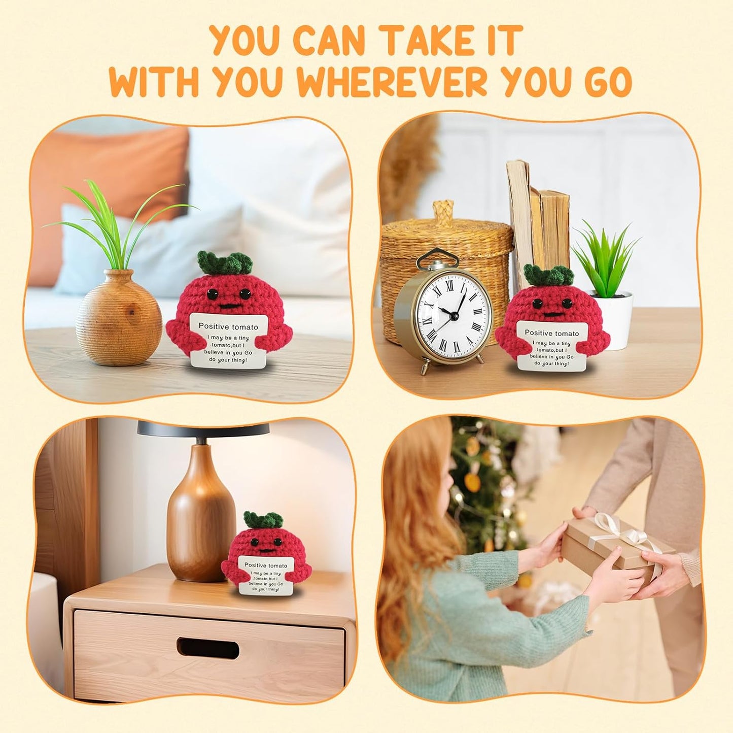 Birthday Gifts for Women Man-Emotional Cheer Support,Funny Handmade Tomatoes Unique Cute Presents for Her Him Women Men Friend Coworker Family